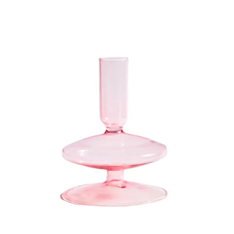 Bougeoir Verre Rose