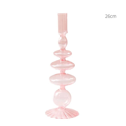 Bougeoir Verre Rose