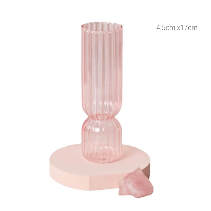 Bougeoir Verre Rose