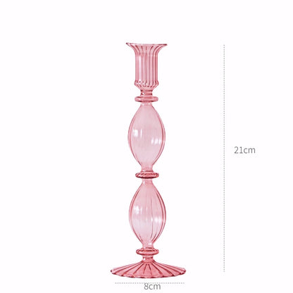 Bougeoir Verre Rose