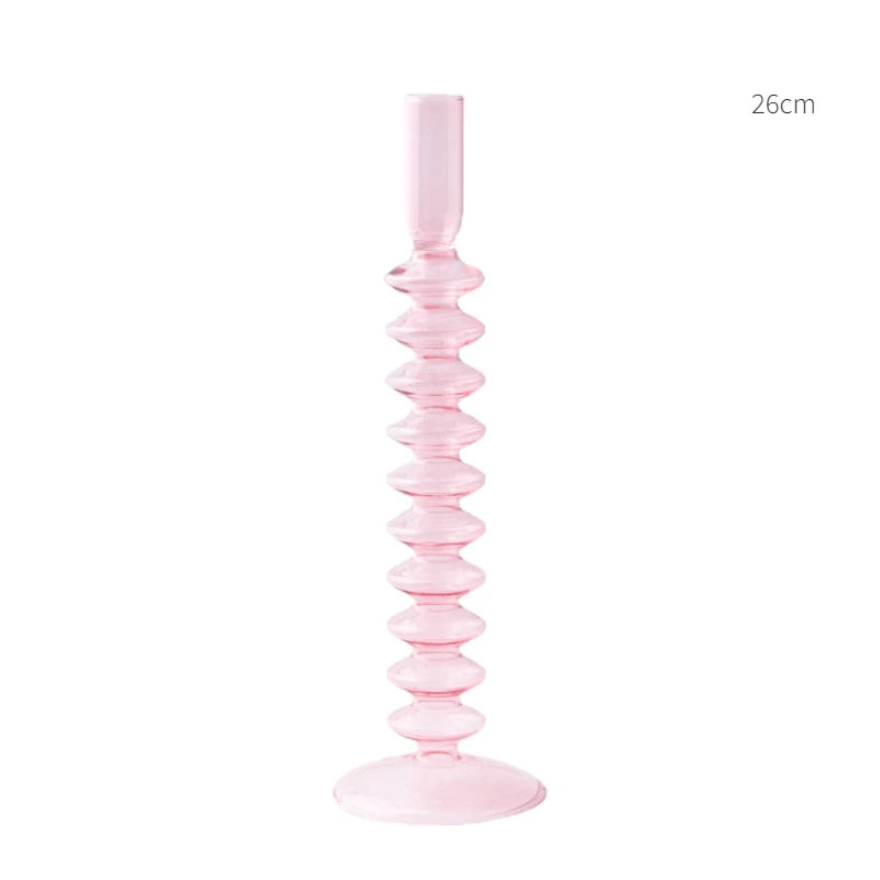 Bougeoir Verre Rose