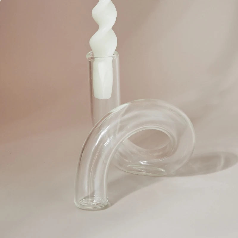 Bougeoir Tube Verre