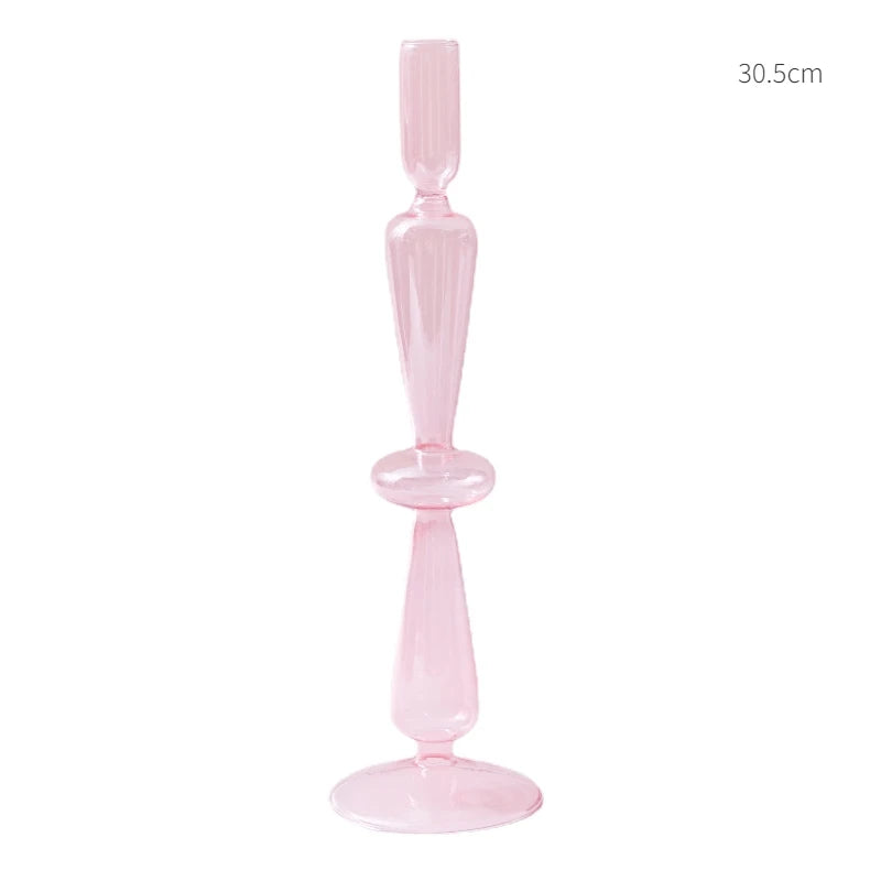 Bougeoir Verre Rose