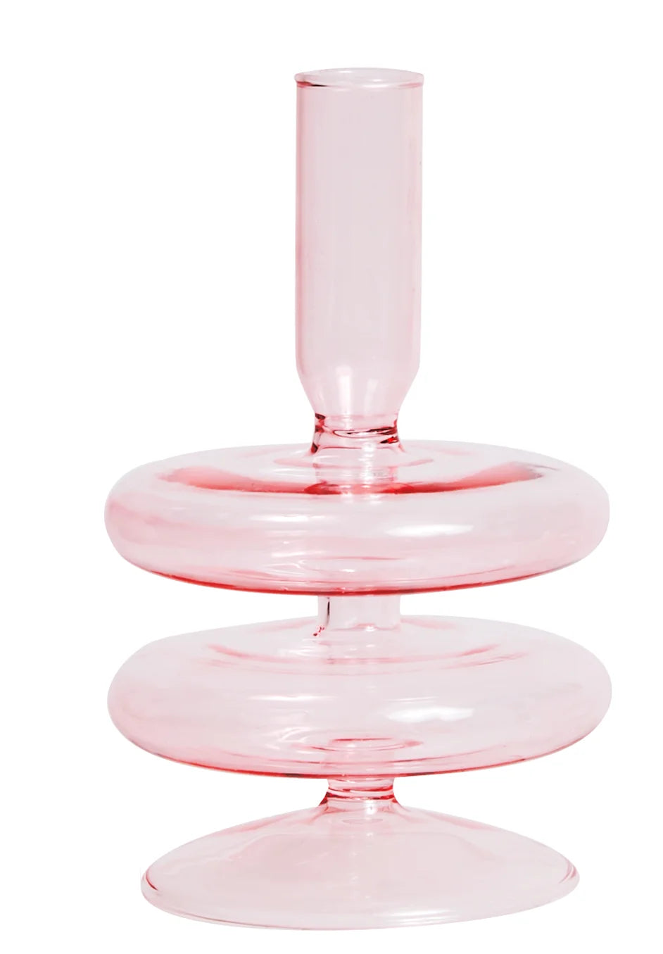 Bougeoir Verre Rose