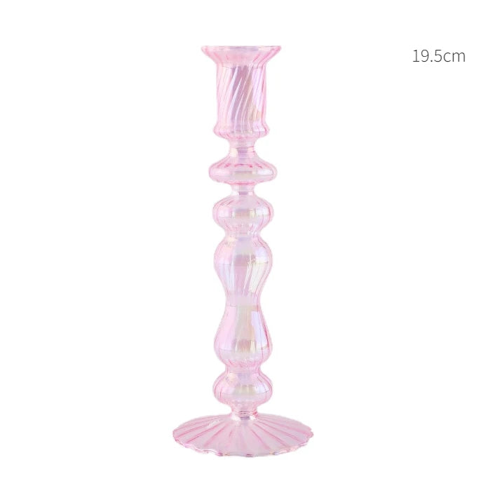 Bougeoir Verre Rose