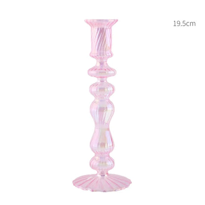 Bougeoir Verre Rose