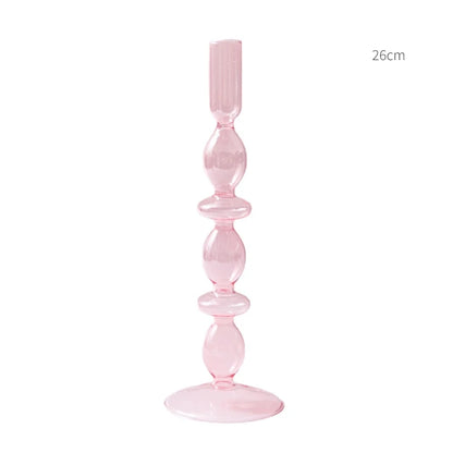 Bougeoir Verre Rose