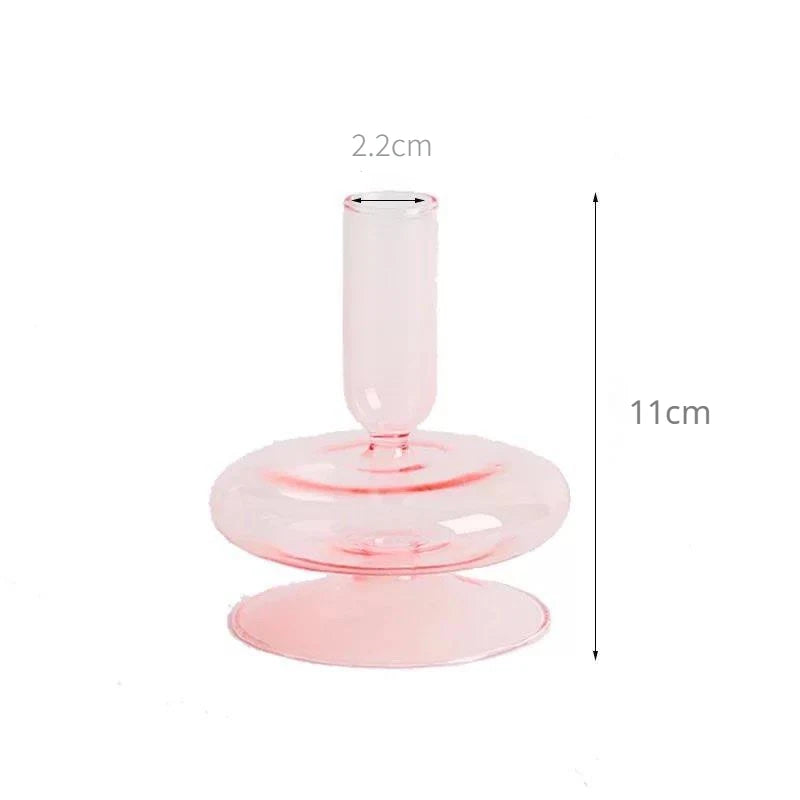 Bougeoir Verre Rose