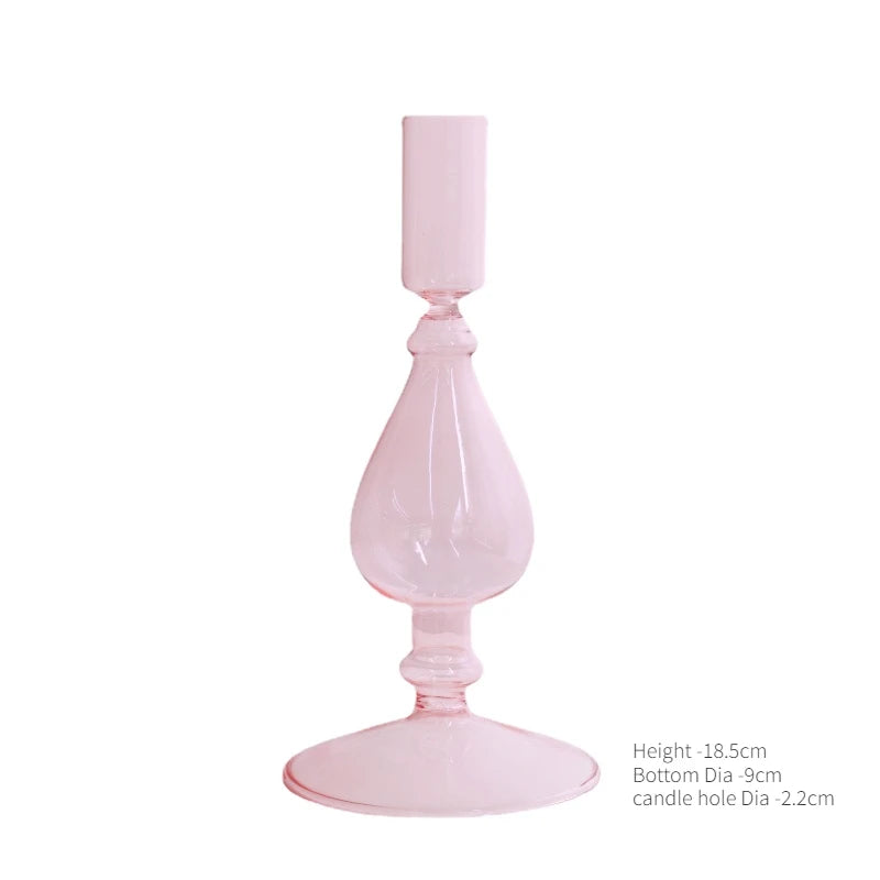 Bougeoir Verre Rose