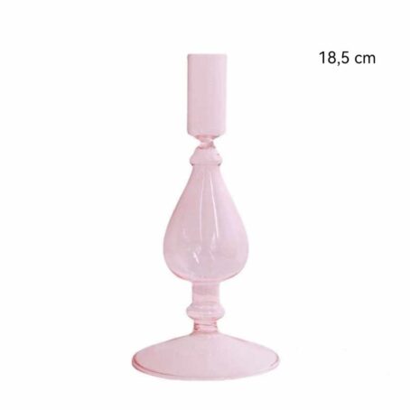 Bougeoir Verre Rose