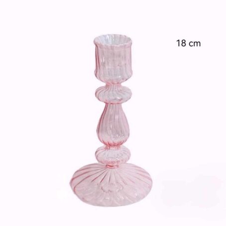 Bougeoir Verre Rose
