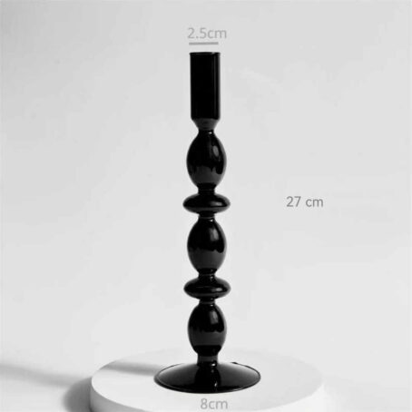 Bougeoir en Verre Noir