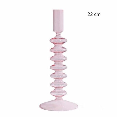 Bougeoir Verre Rose