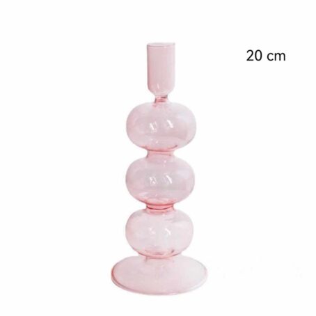 Bougeoir Verre Rose