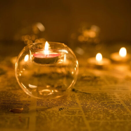 Bougeoir en Verre Transparent Rond