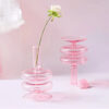 Bougeoir Verre Rose