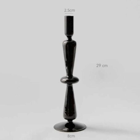 Bougeoir en Verre Noir