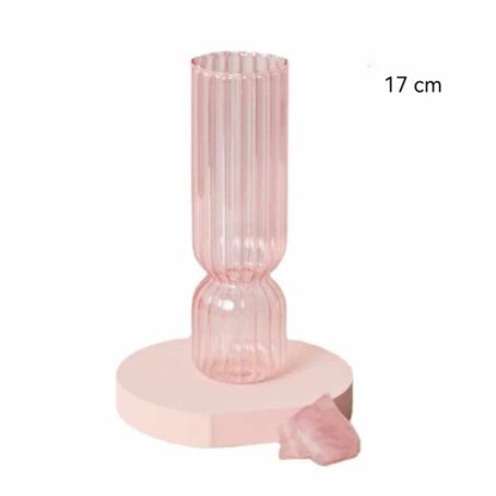 Bougeoir Verre Rose