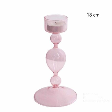 Bougeoir Verre Rose