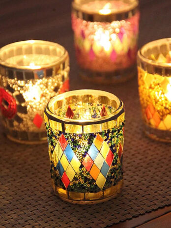 Photophore Mosaique Verre